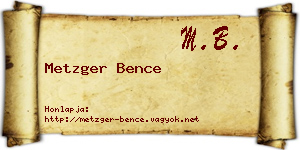 Metzger Bence névjegykártya
