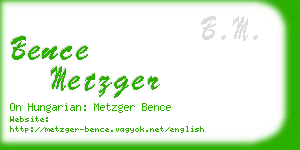 bence metzger business card